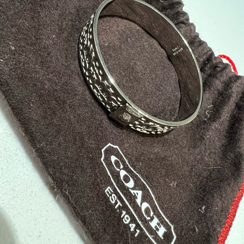 Authentic signature silver Coach bangle